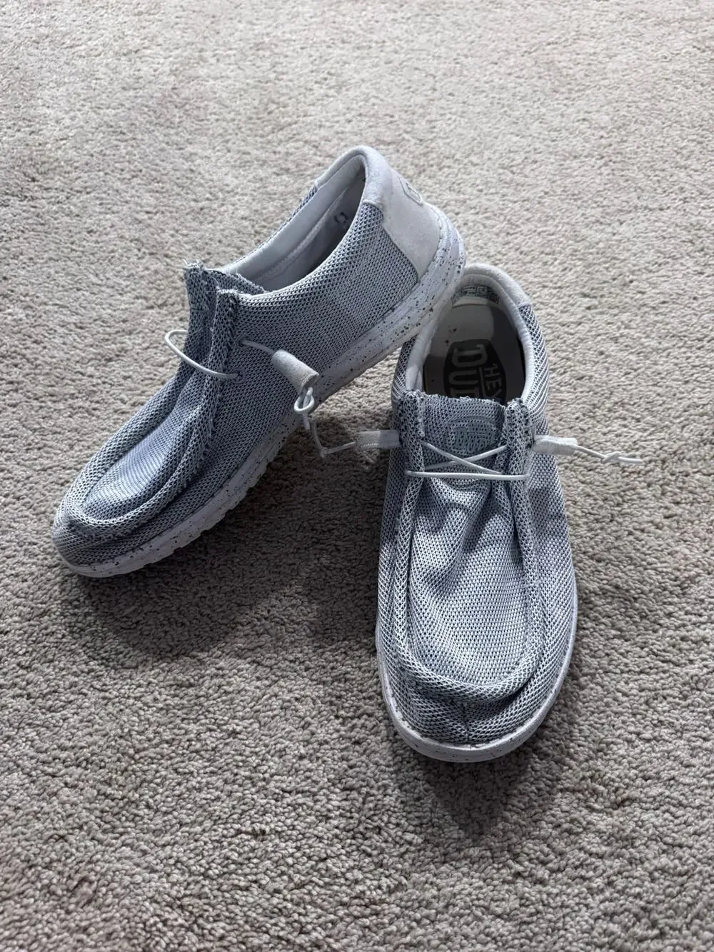 Hey Dude Wally Sox Slip On Loafers Stone White Men's Size 13 Light Gray Easy On